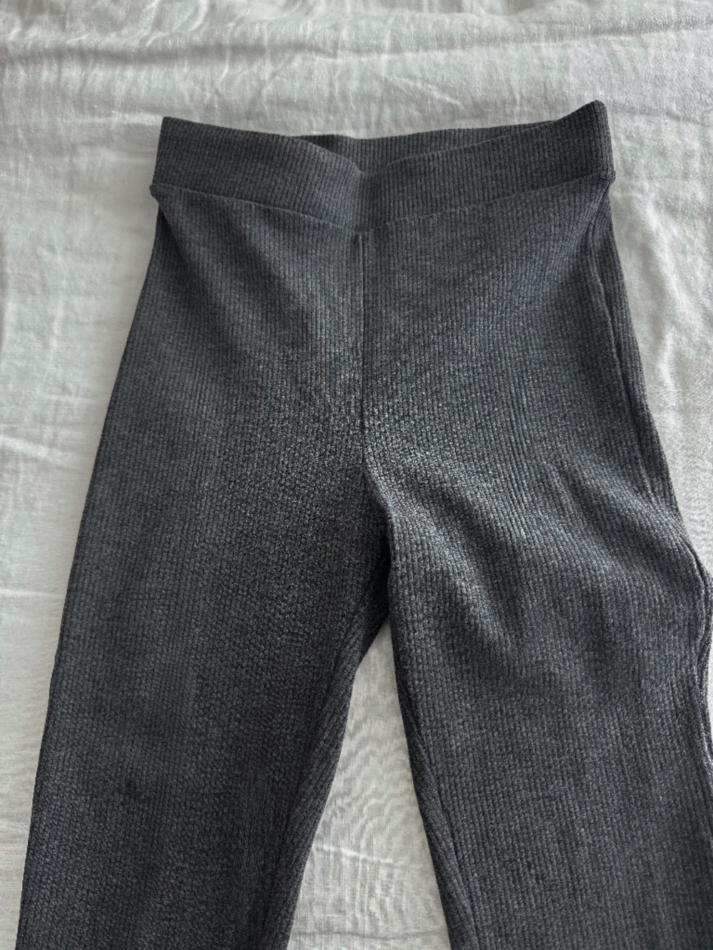 charcoal grey ribbed leggings Naked Wardrobe, size M